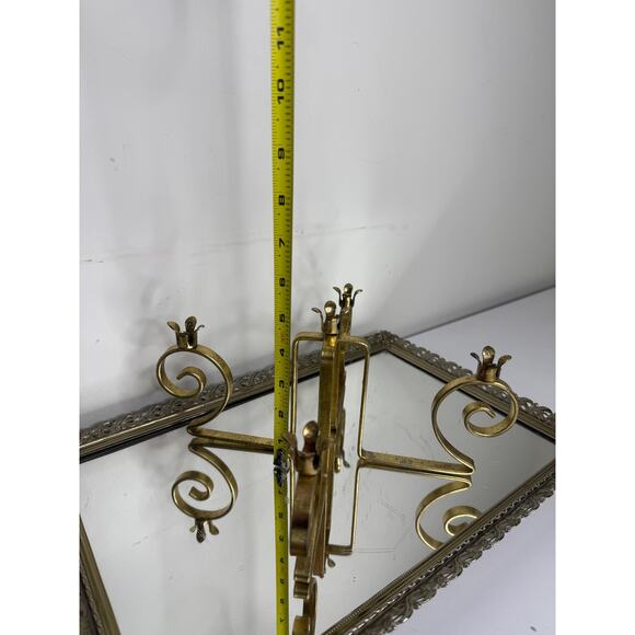 Vintage Gold Metal 5 holder Candelabra , Hollywood Regency , Gold Candle - Picture 10 of 10